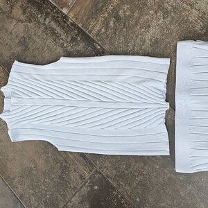 Eva Mendes Sleeveless Light Blue Pleated Dress